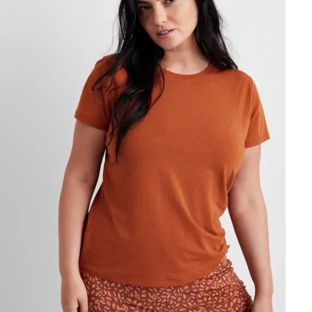 State of Day Womens Size XS Short Sleeve Crew Neck Sleep T-Shirt in Copper 214
